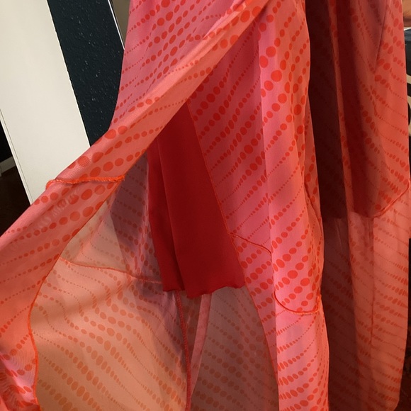 Urban outfitters  lined sheer midi strappy Barbie pink dress - Picture 3 of 9